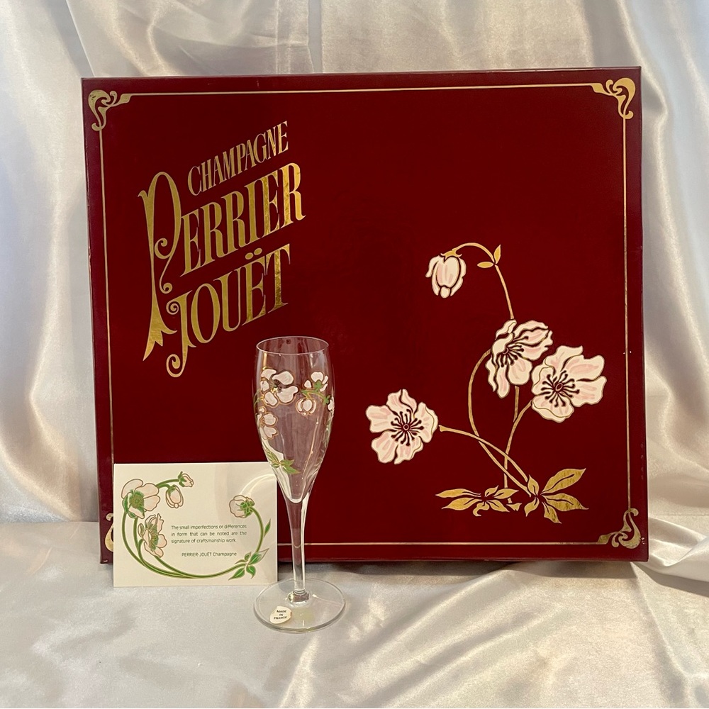 NWOT 4 New Vintage Perrier-Jouët Hand-Painted Belle Epoque Champagne Flutes